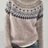 Women's Nordic Yoke Christmas Jumper – Fair Isle Knit Winter Jumper, Relaxed Fit