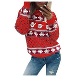 Women's Santa & Snowflake Christmas Jumper – Festive Knit Winter Jumper, Relaxed Fit