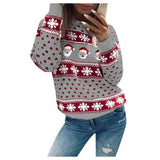 Women's Santa & Snowflake Christmas Jumper – Festive Knit Winter Jumper, Relaxed Fit