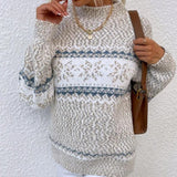 Women's Snowflake Knit Jumper – Cosy Winter Christmas Jumper, Relaxed Fit