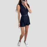 Isla | Women's Short Blazer Playsuit with Belted Waist