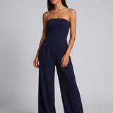 Poppy | Strapless Wide-Leg Jumpsuit with Pockets