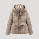 Scarlett | Women's Hooded Puffer Jacket with Waist Belt