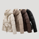 Scarlett | Women's Hooded Puffer Jacket with Waist Belt