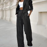 Freya | Women's Striped Blazer and Trousers Set