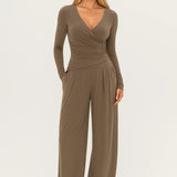 Layla | Wrap Top Two-Piece Set – Elegant, Comfortable & Stylish