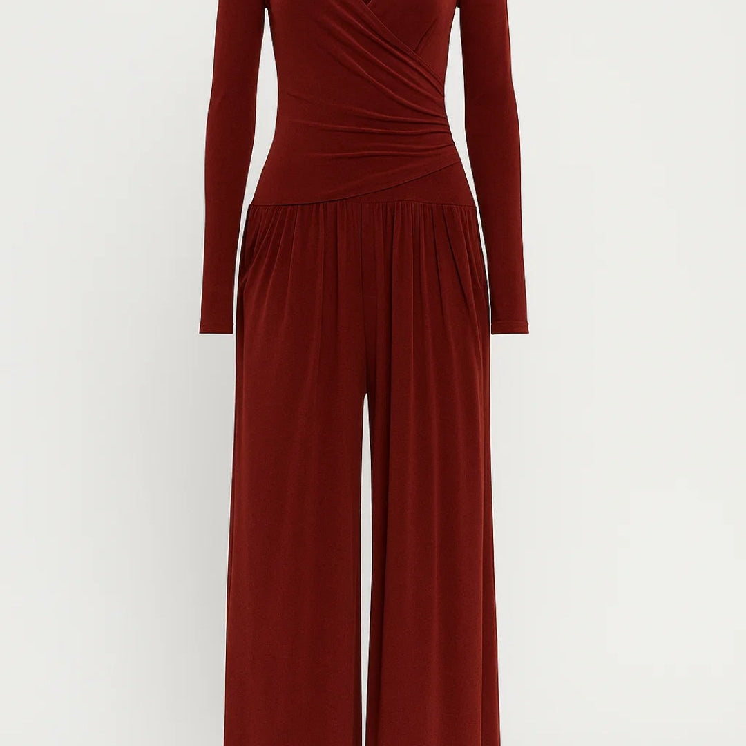 Layla | Wrap Top Two-Piece Set – Elegant, Comfortable & Stylish