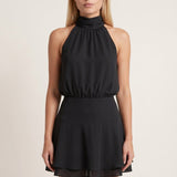 Ruby | Halter Neck Mini Dress with Layered Skirt