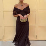 Eleanor | V-Neck Wrap Maxi Dress with Sheer Chiffon Sleeves