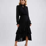 Penelope | Women's Pleated Maxi Dress with Halter Neck