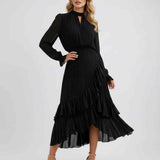 Penelope | Women's Pleated Maxi Dress with Halter Neck