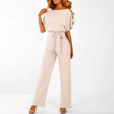 Sophiea | Women's Belted Jumpsuit with Flattering Fit