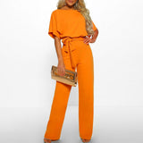 Sophiea | Women's Belted Jumpsuit with Flattering Fit