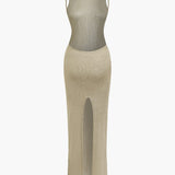 Emily | Textured Knit Maxi Dress with Side Slit