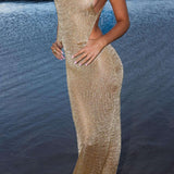 Emily | Textured Knit Maxi Dress with Side Slit