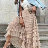 Greer | A-Line Lightweight Tulle Maxi Skirt