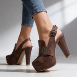 Theodora | Platform Slingback Block Heels