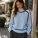 Chloe | Women's Oversized Ribbed Knit Sweater with Roll Neck
