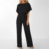 Sophiea | Women's Belted Jumpsuit with Flattering Fit
