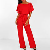 Sophiea | Women's Belted Jumpsuit with Flattering Fit