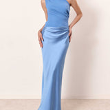 Noa | Chic One-Shoulder Pleated Maxi Dress for Formal Occasions
