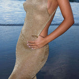 Emily | Textured Knit Maxi Dress with Side Slit