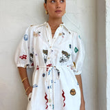 Clarisse | Floral Print Drawstring Blouse with Long Sleeves