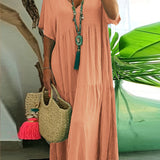Florence | Plus Size Ruffled Layer Dress with Tummy Control