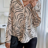 Seraphine | Long Sleeve Printed Button-Up Blouse
