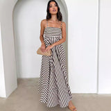 Julia | Striped maxi evening dress for women