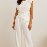 Alice | Women's Jumpsuit with Flowing Drapes and Wide Legs
