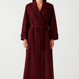 Eleanor | Long Women’s Coat with Belt & Double-Breasted Closure – Elegant & Refined