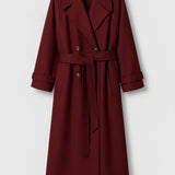 Eleanor | Long Women’s Coat with Belt & Double-Breasted Closure – Elegant & Refined
