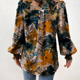 Evangeline | Floral Print Lapel Collar Blouse