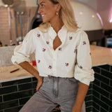 Celestine | Floral Print Collar Blouse with Elegant Fit