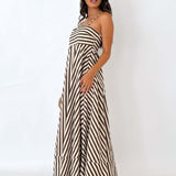 Julia | Striped maxi evening dress for women