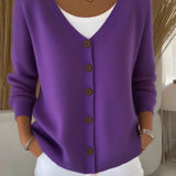 Florence | V-Neck Button-Up Long Sleeve Sweater