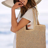 Thea | Oversized Crocheted Straw Bag with Dual Shoulder Straps