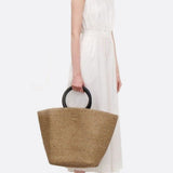 Willow | Oversized Straw Tote with Round Handles