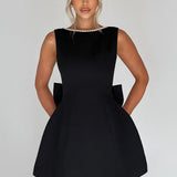 Lucienne | Sleeveless Mini Dress with Pearl Neckline