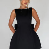 Lucienne | Sleeveless Mini Dress with Pearl Neckline