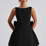 Lucienne | Sleeveless Mini Dress with Pearl Neckline