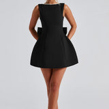 Lucienne | Sleeveless Mini Dress with Pearl Neckline