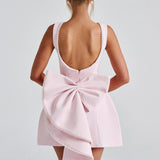 Lucienne | Sleeveless Mini Dress with Pearl Neckline