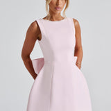 Lucienne | Sleeveless Mini Dress with Pearl Neckline