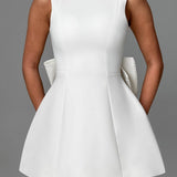 Lucienne | Sleeveless Mini Dress with Pearl Neckline