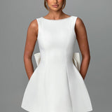 Lucienne | Sleeveless Mini Dress with Pearl Neckline