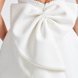Lucienne | Sleeveless Mini Dress with Pearl Neckline