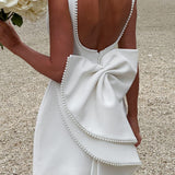 Lucienne | Sleeveless Mini Dress with Pearl Neckline
