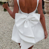 Lucienne | Sleeveless Mini Dress with Pearl Neckline